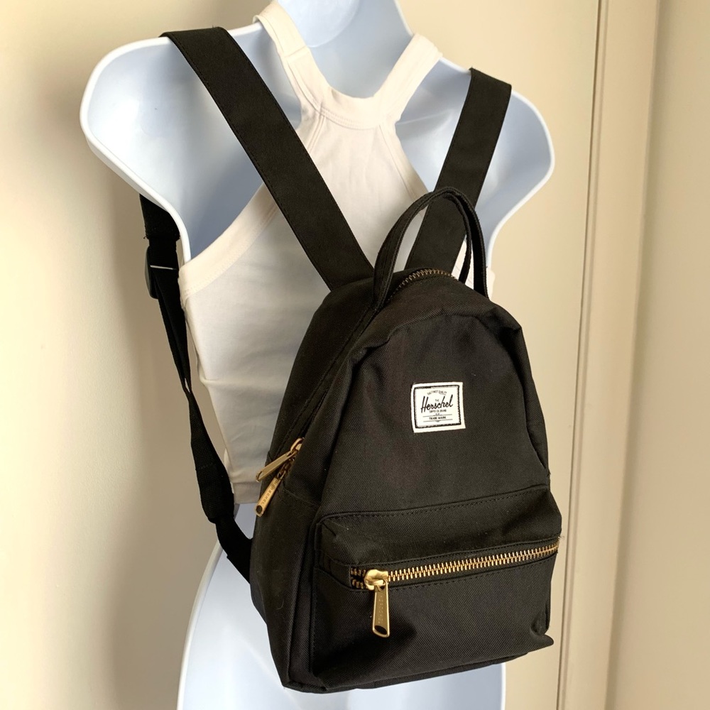 Mini Herschel ‘Nova’ Backpack in Black/Gold